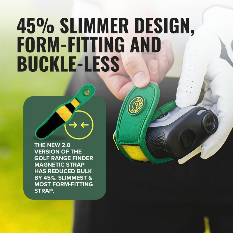 Stripebird 2.0 Slim Golf Magnetic Rangefinder Strap - Green, Form Fitting, No Buckle - Magnetic Range Finder - Image 4